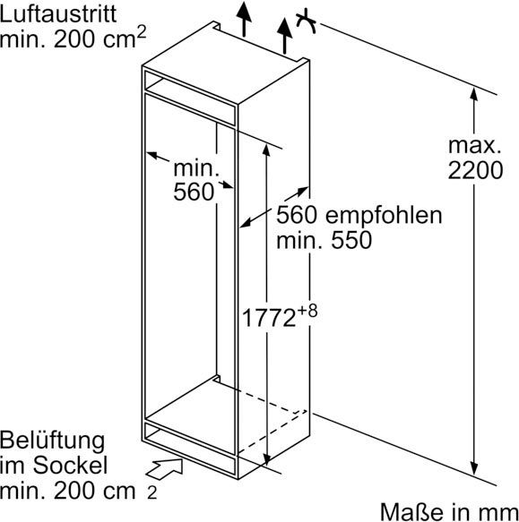 BOSCH Inbouw koel-vriescombinatie KIF86PFE0, 177,2 cm x 55,8 cm