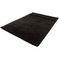 carpet city hoogpolig vloerkleed shaggy uni 500 shaggy-vloerkleed, unikleurig, ideaal voor woonkamer  slaapkamer, lange pool, zacht zwart