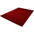 carpet city hoogpolig vloerkleed shaggy uni 500 woonkamer rood