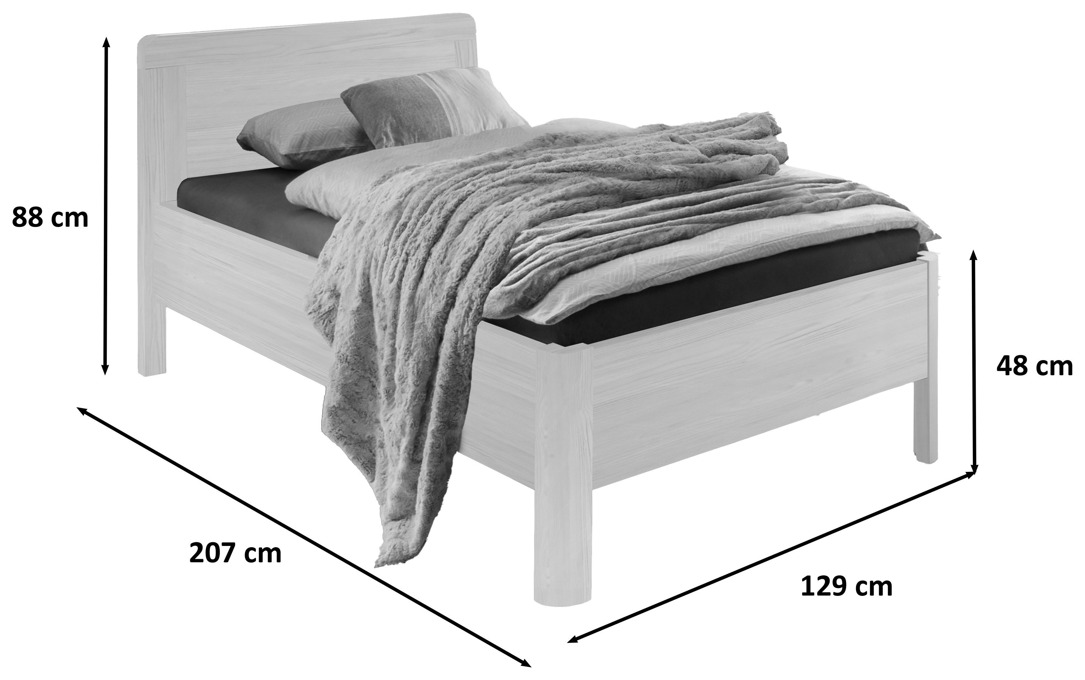 WIEMANN Houten bed Bern, Bedframe, Bedframe, voor slaapkamer