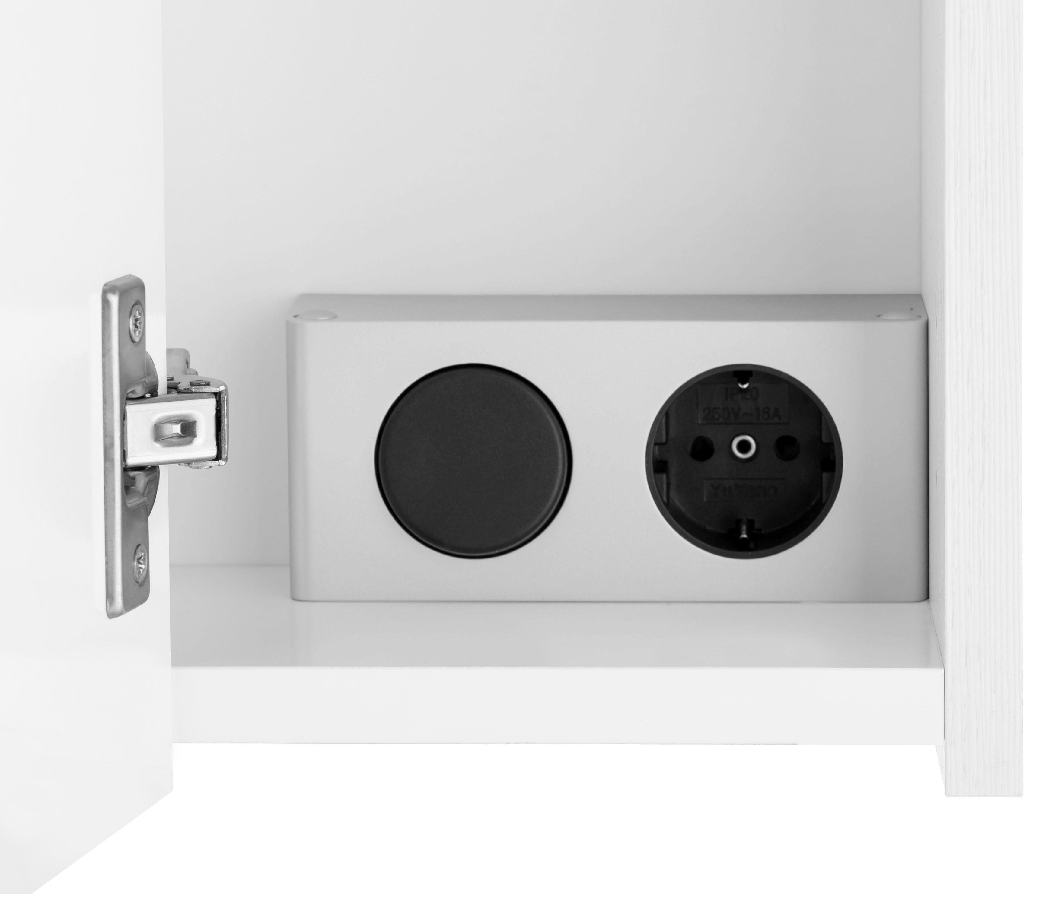 Schildmeyer Spiegelkast Profiel Breedte 70 cm, 3-deurs, ledverlichting, schakelaar-/stekkerdoos