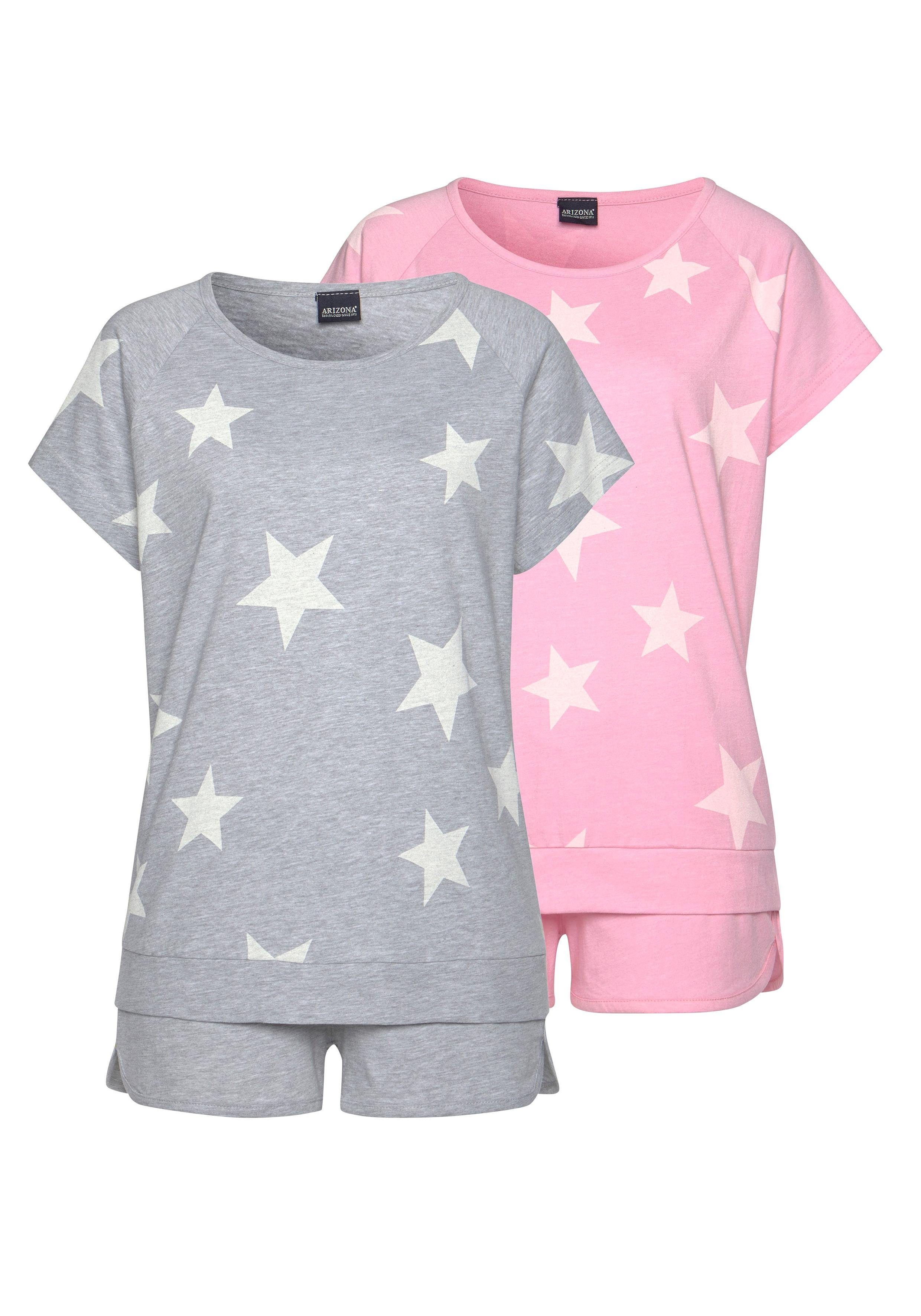 Arizona Shortama in gemêleerde look (4-delig, Set van 2)