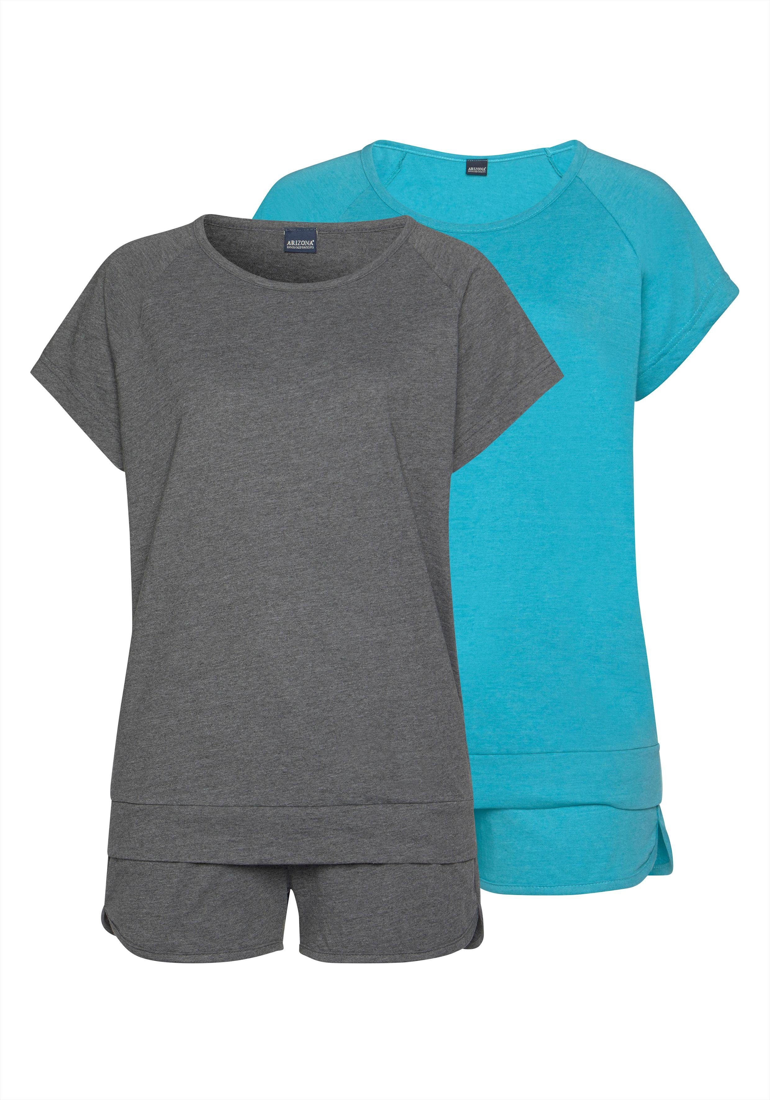 Arizona Shortama in gemêleerde look (4-delig, Set van 2)