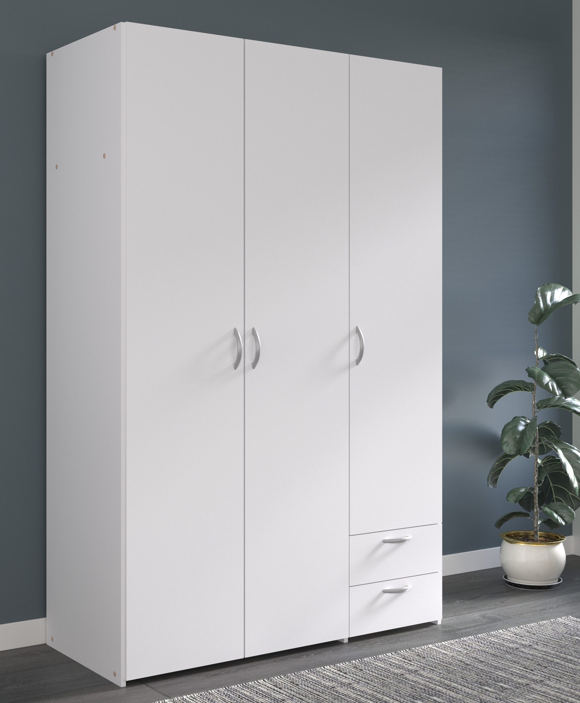 Parisot Draaideurkast Daily 2 kledingkasten wit