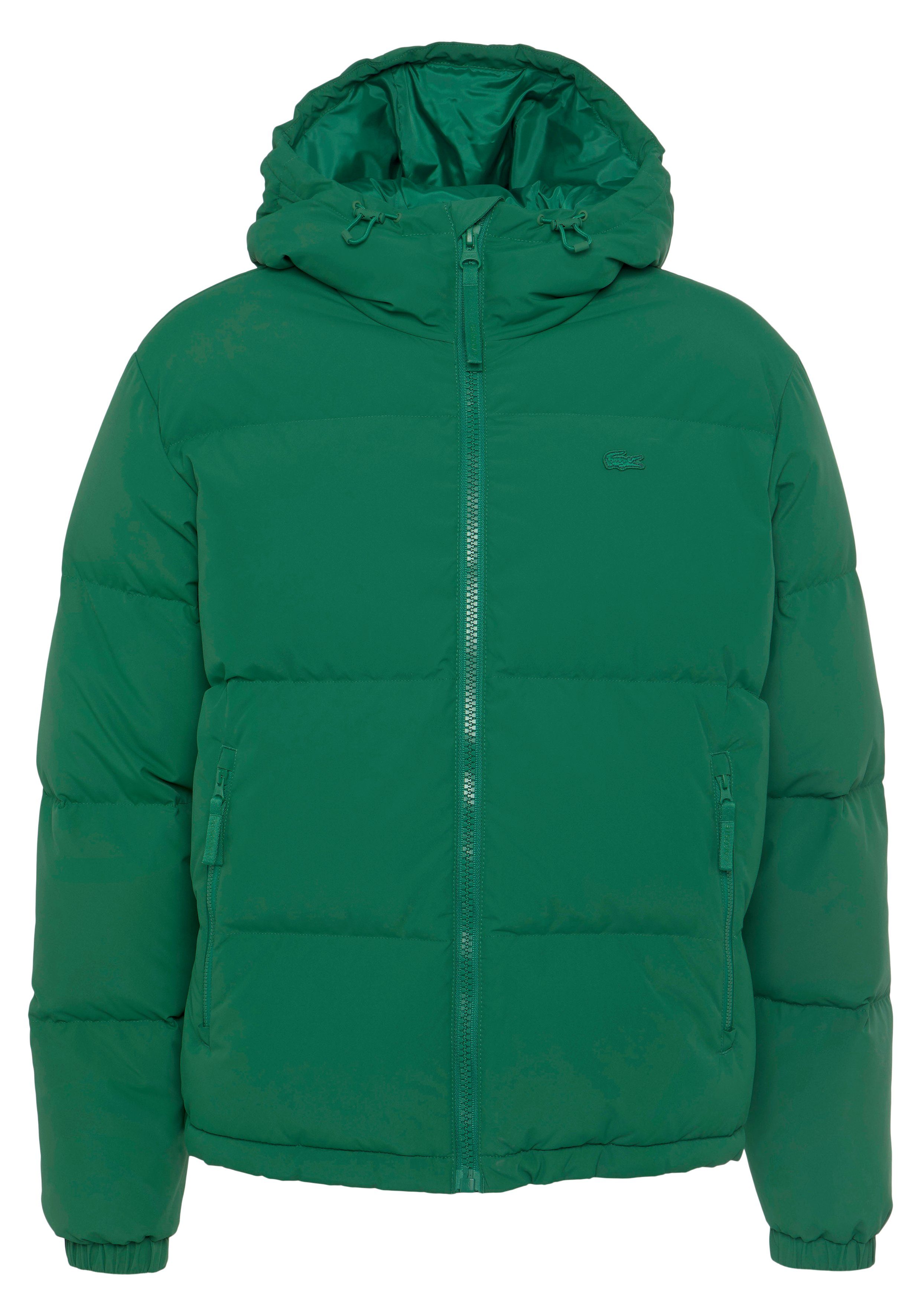 lacoste gewatteerde jas met ton sur ton logoborduursel groen