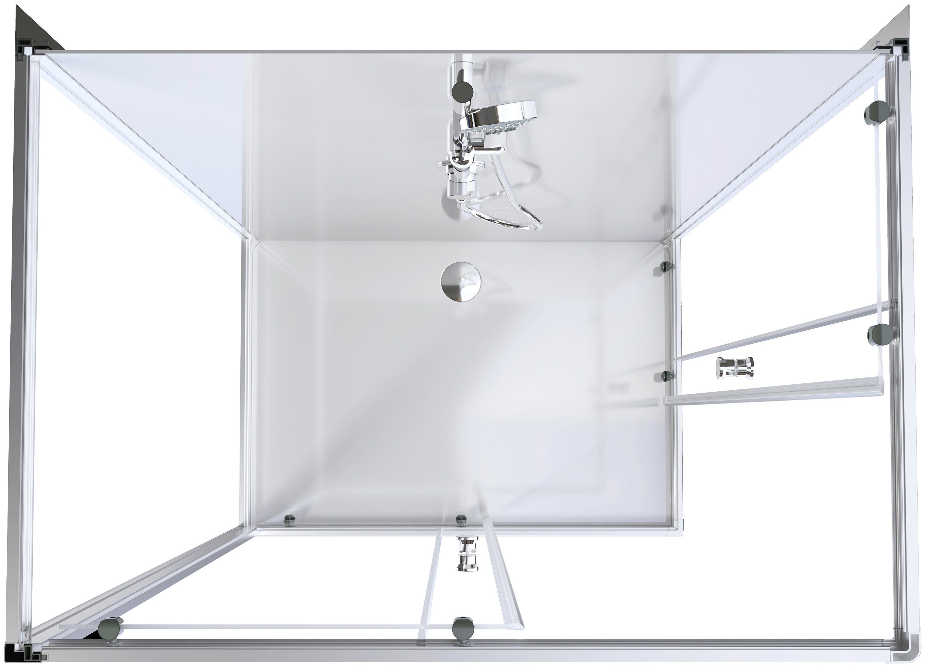 Marwell Complete douche White Dream inclusief kranen, 110 cm x 80 cm