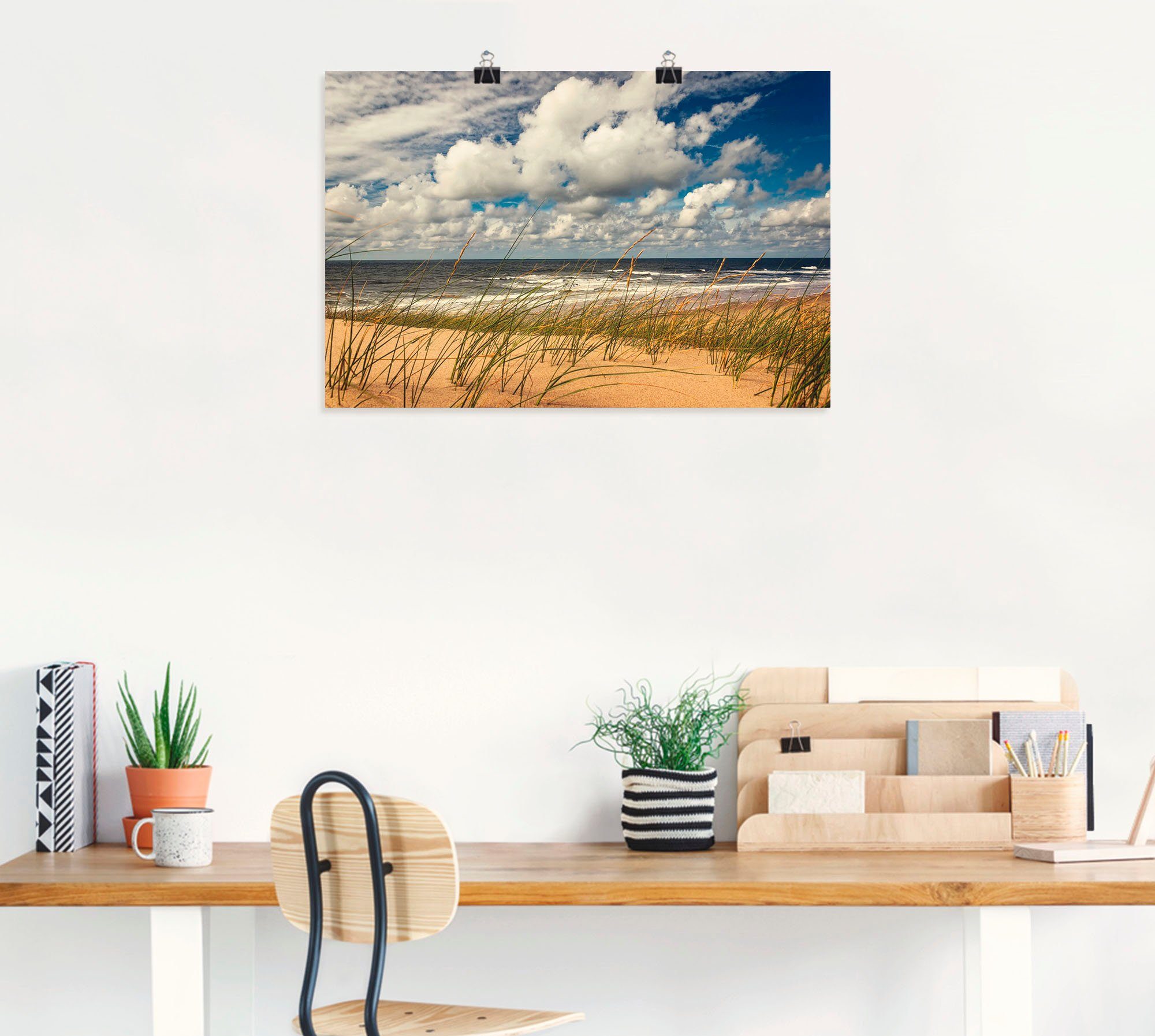Artland Artprint Strand paal 17 02 als artprint van aluminium, artprint voor buiten, poster in diverse formaten