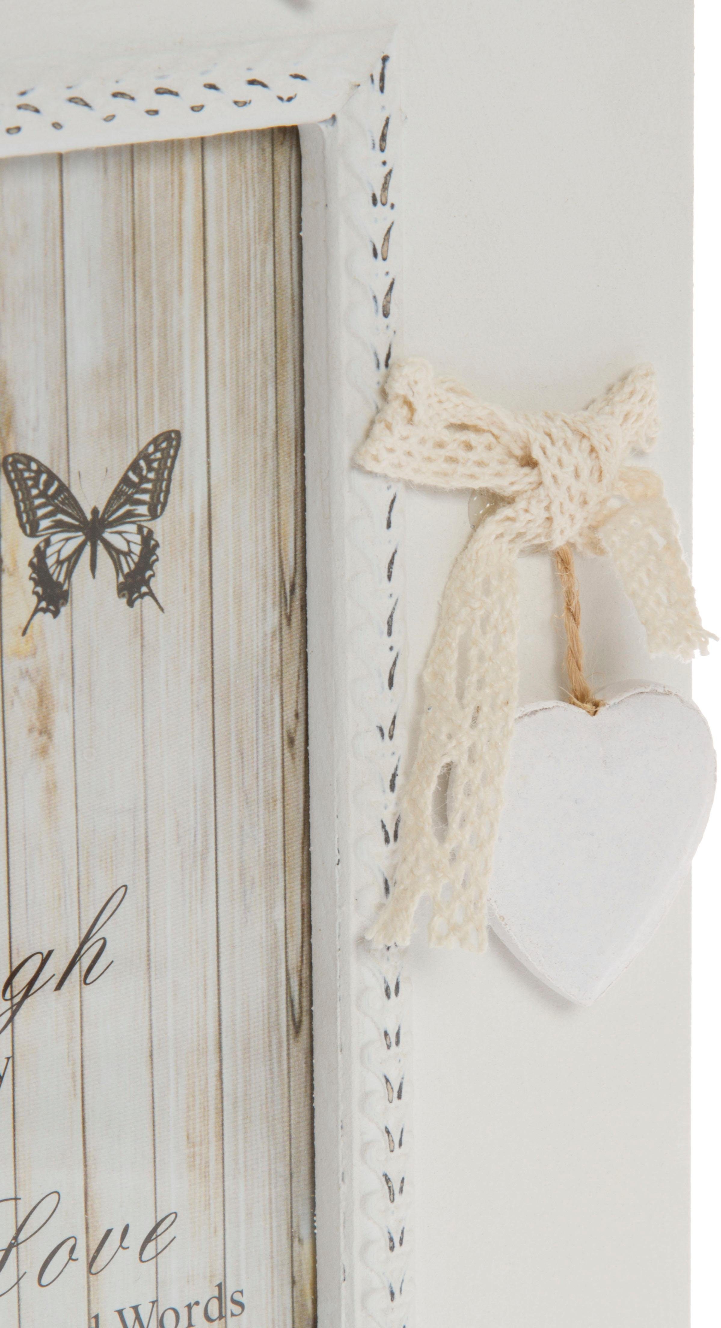 Home affaire Sleutelkastje Erwin, wit met fotolijstje & 6 haken, shabby look