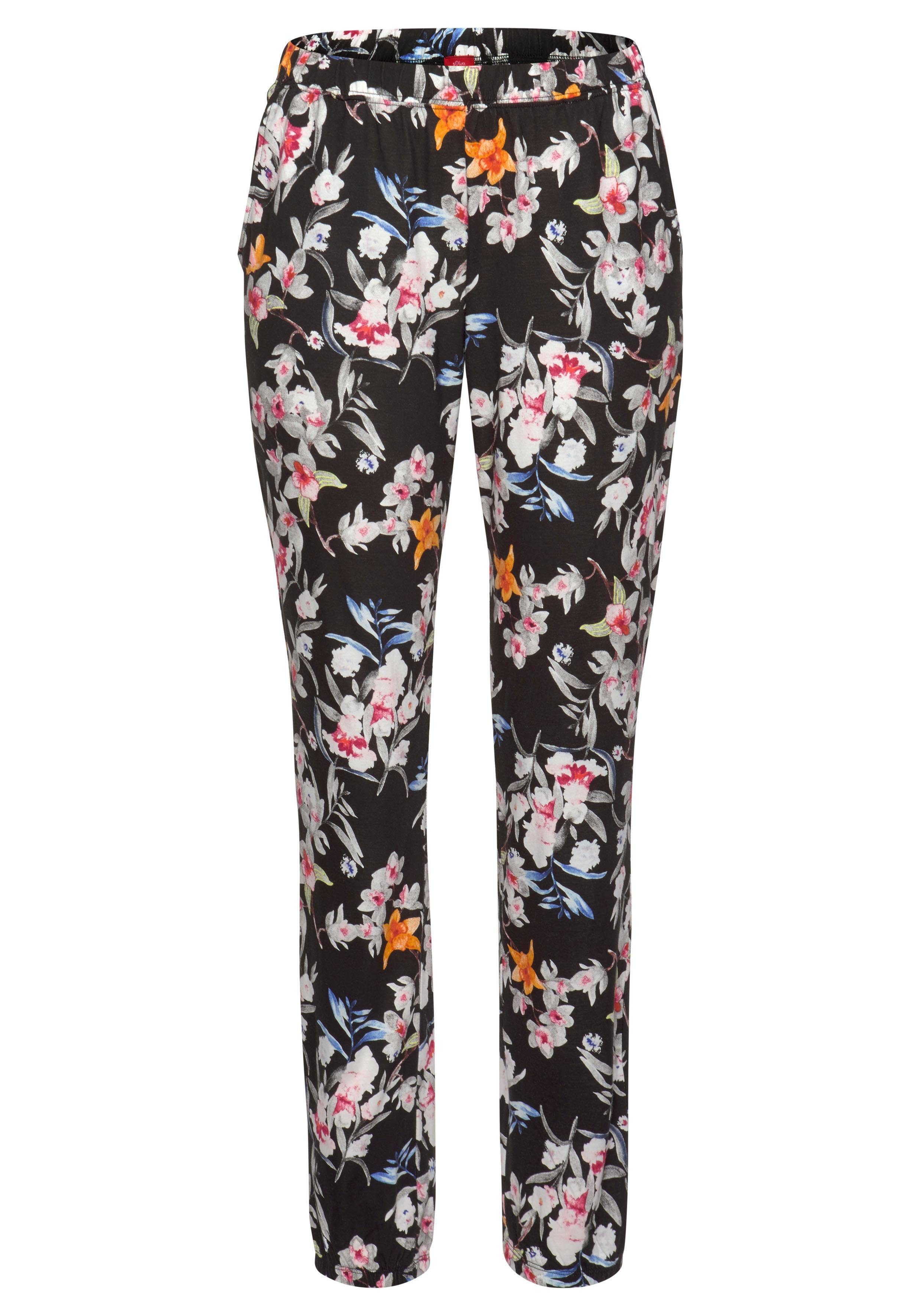 s.Oliver RED LABEL Beachwear Pyjama met bloemmotief (2-delig, 1 stuk)