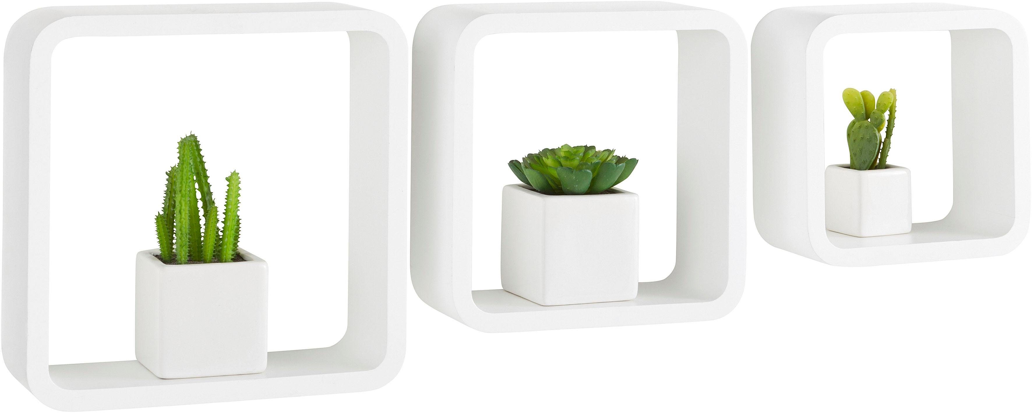 Home affaire Decoratief wandrek Decoratief rek, wanddecoratie, retro (set, 3-delig)