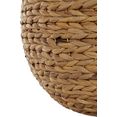 home affaire bijzettafeltje cedarville van gevlochten waterhyacint, met een glazen blad, diameter 60 cm beige