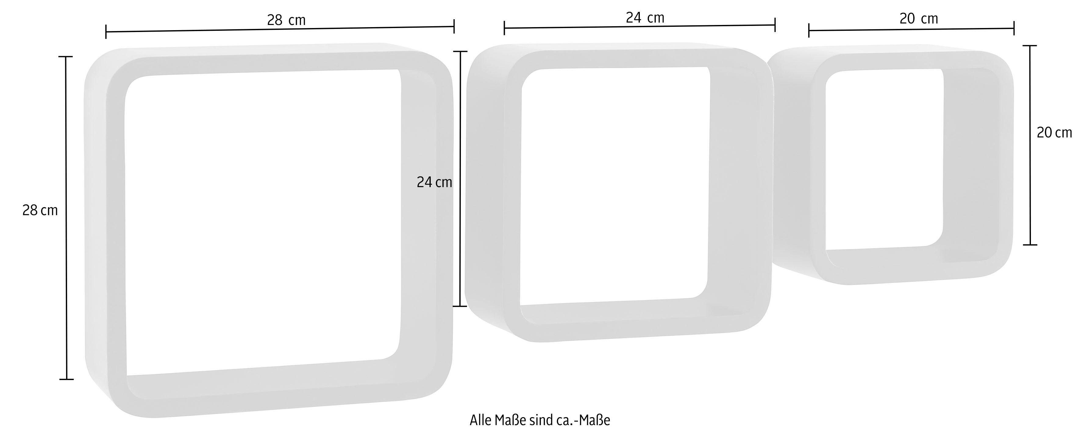 Home affaire Decoratief wandrek Decoratief rek, wanddecoratie, retro (set, 3-delig)