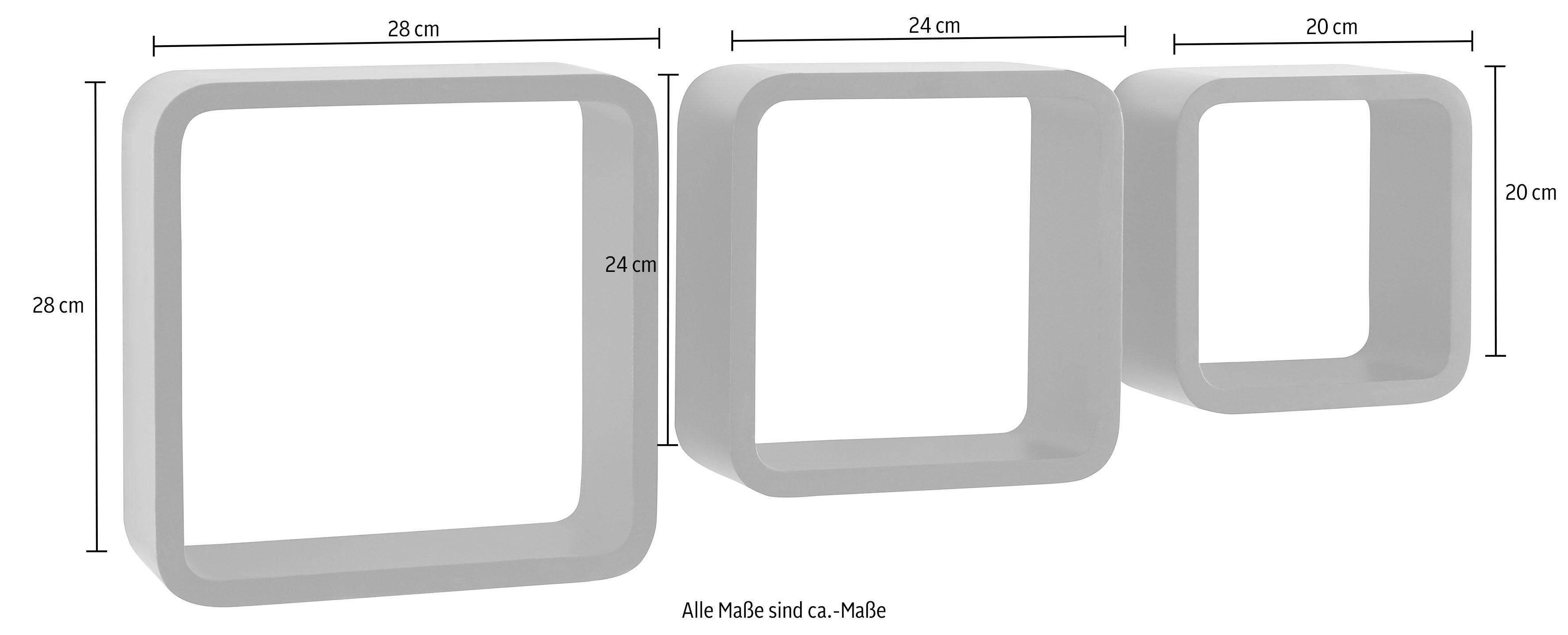 Home affaire Decoratief wandrek Decoratief rek, wanddecoratie, retro (set, 3-delig)