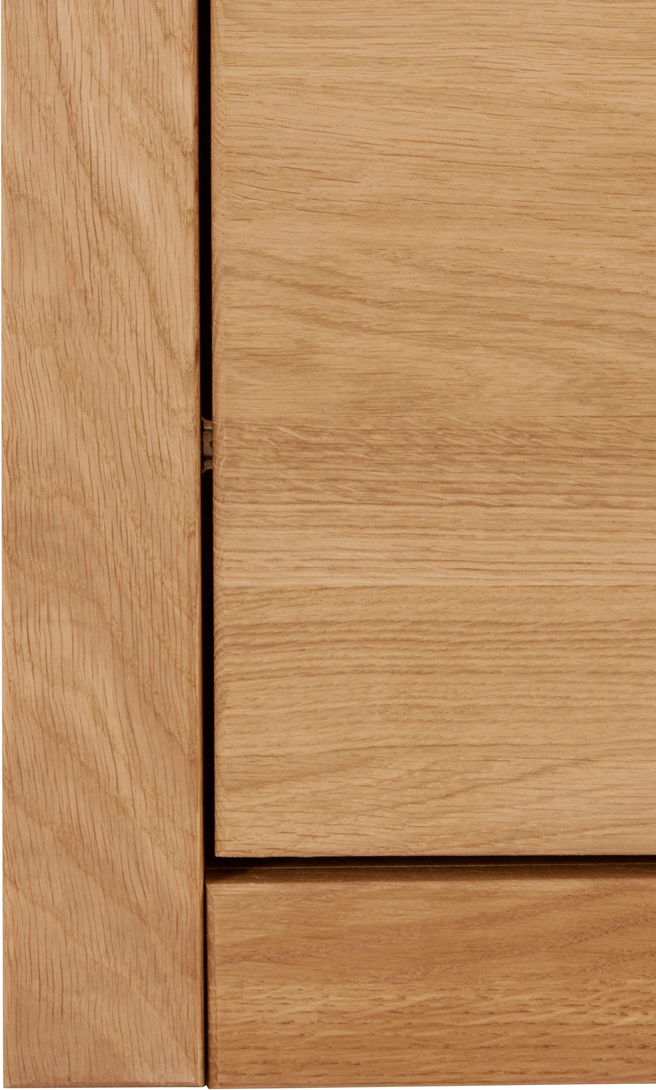 Home affaire Tv-meubel Ribe, 160cm breed, 55cm hoog Corpus houtmateriaal, glazen inzet van gehard glas, planken verstelbaar
