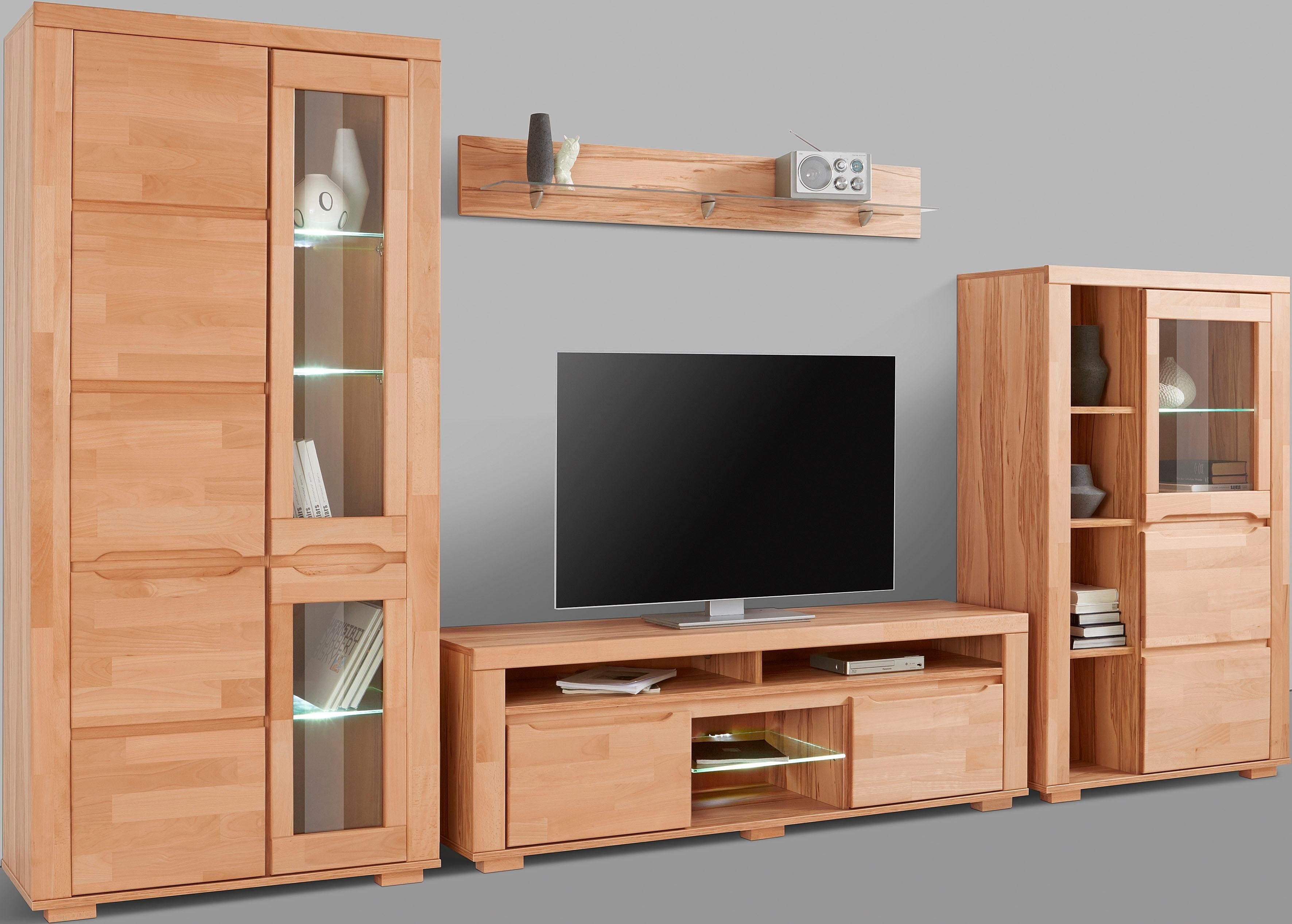 Home affaire Wandmeubel Denis gedeeltelijk massief hout (set, 4-delig)