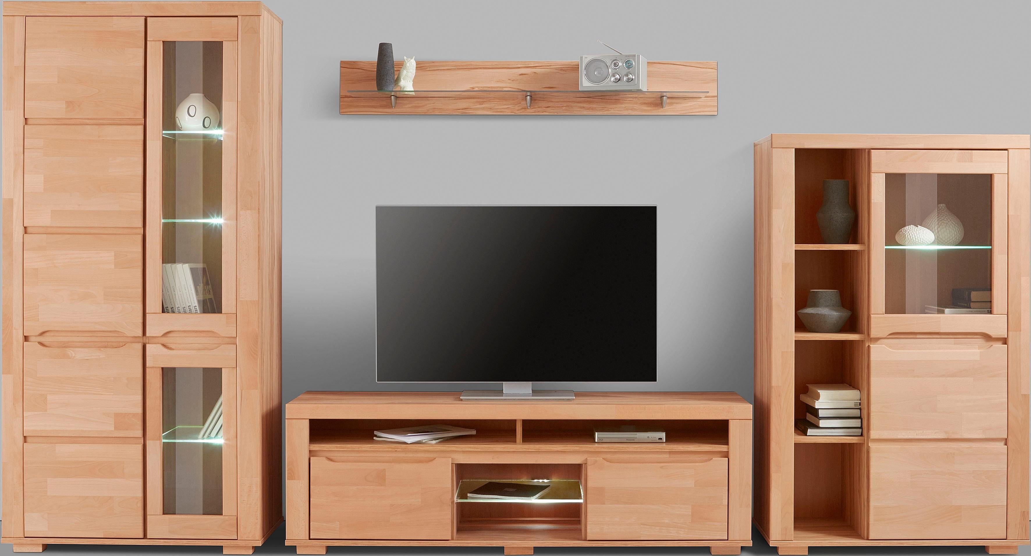 Home affaire Wandmeubel Denis gedeeltelijk massief hout (set, 4-delig)