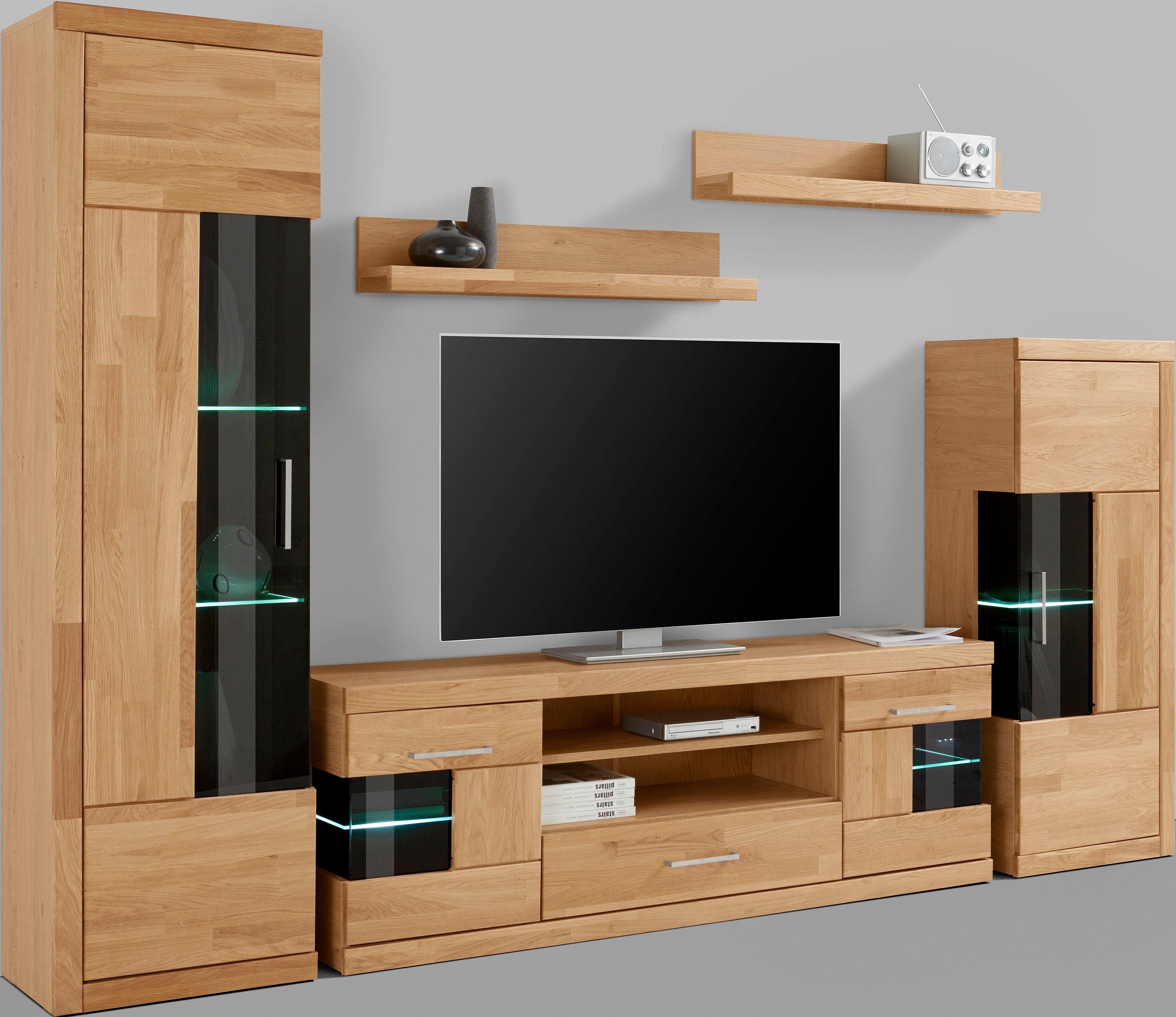Home affaire Wandmeubel Ribe gedeeltelijk massief hout (set, 5-delig)