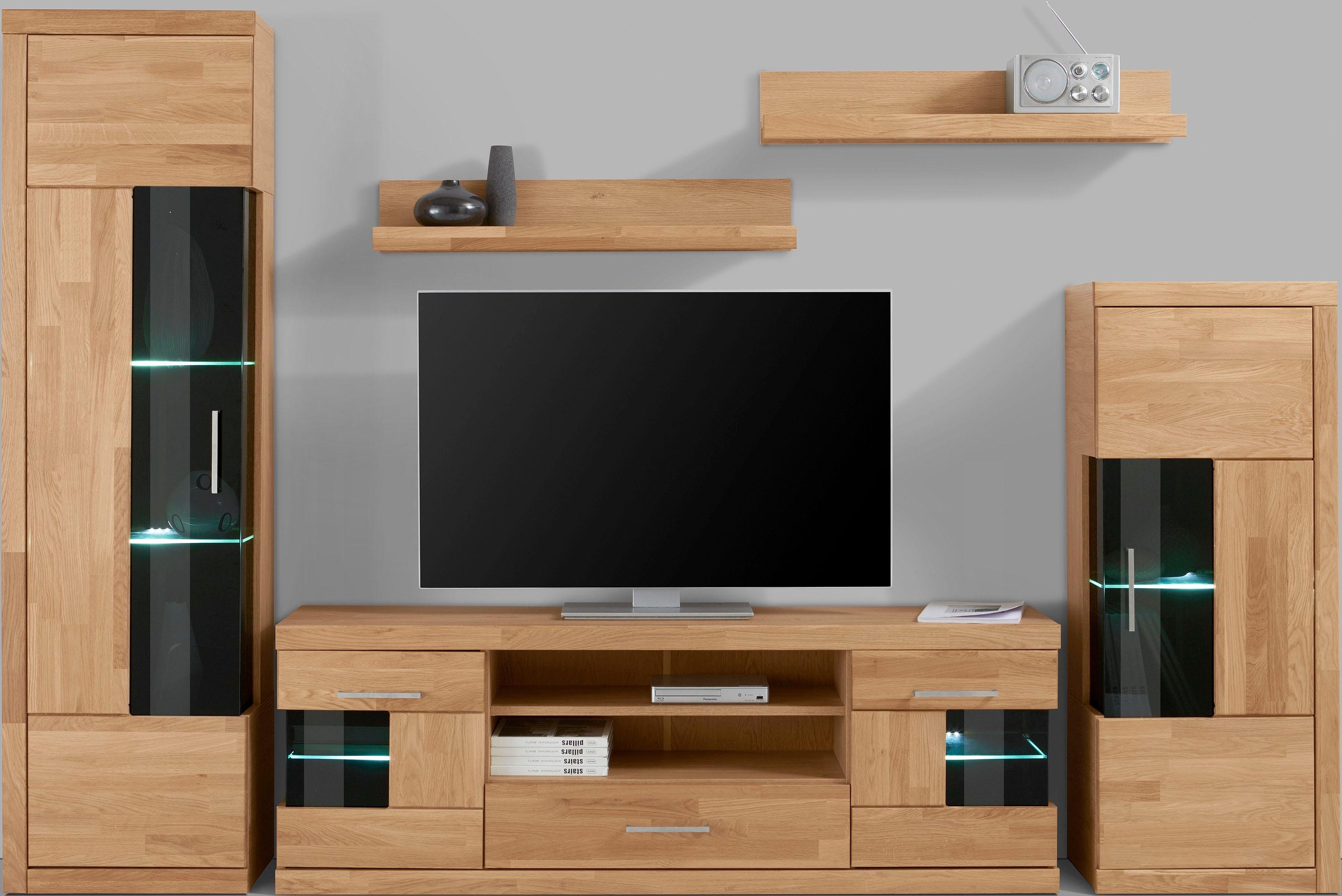 Home affaire Wandmeubel Ribe gedeeltelijk massief hout (set, 5-delig)