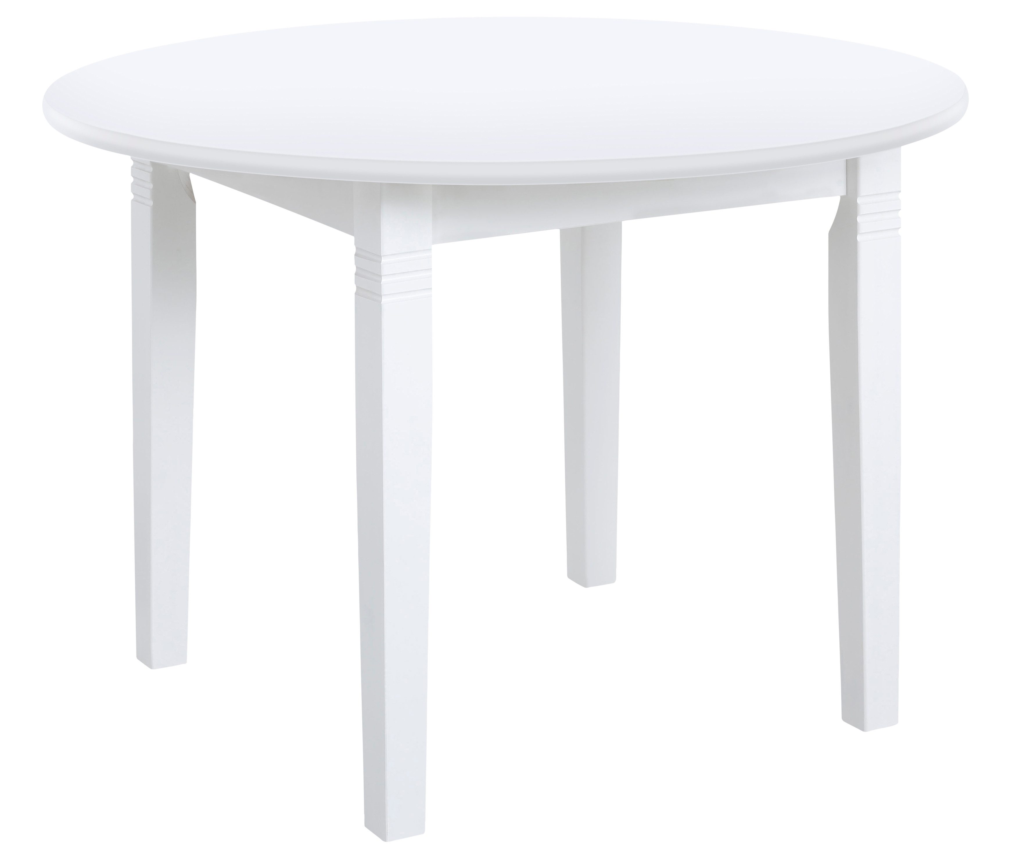 Home affaire Eettafel Danuta van massief grenen, rond design eettafels maat 90 cm x 75 cm x 90 cm wit