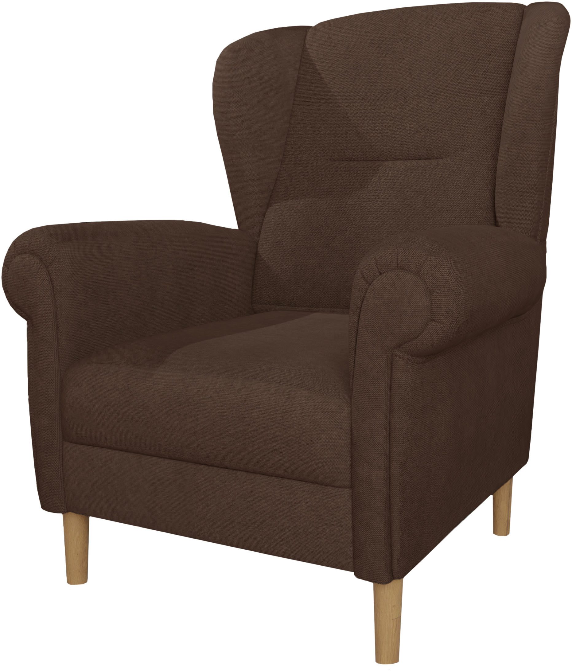 Home affaire Oorfauteuil OSTIANO BxDxH: 80x82x98 cm, fauteuil Uniek stuk, dikke gebogen armleuningen, effen en geruit