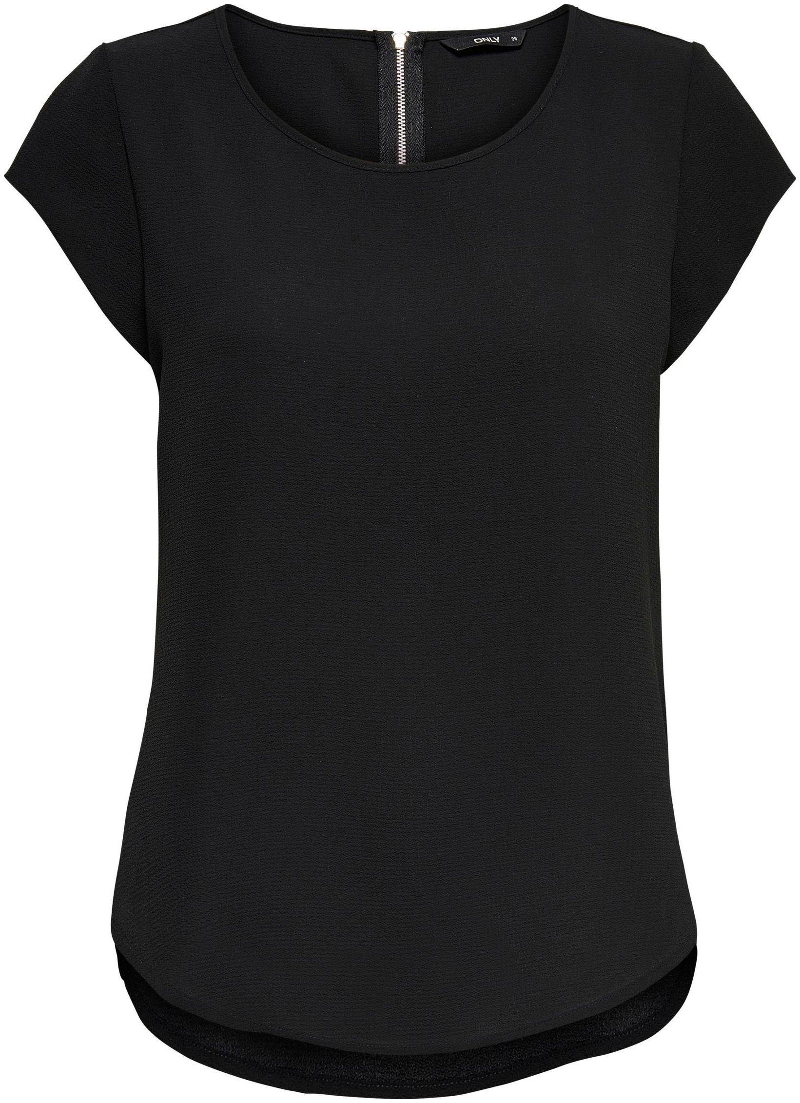 Only Blouse met korte mouwen ONLVIC S/S SOLID TOP NOOS PTM