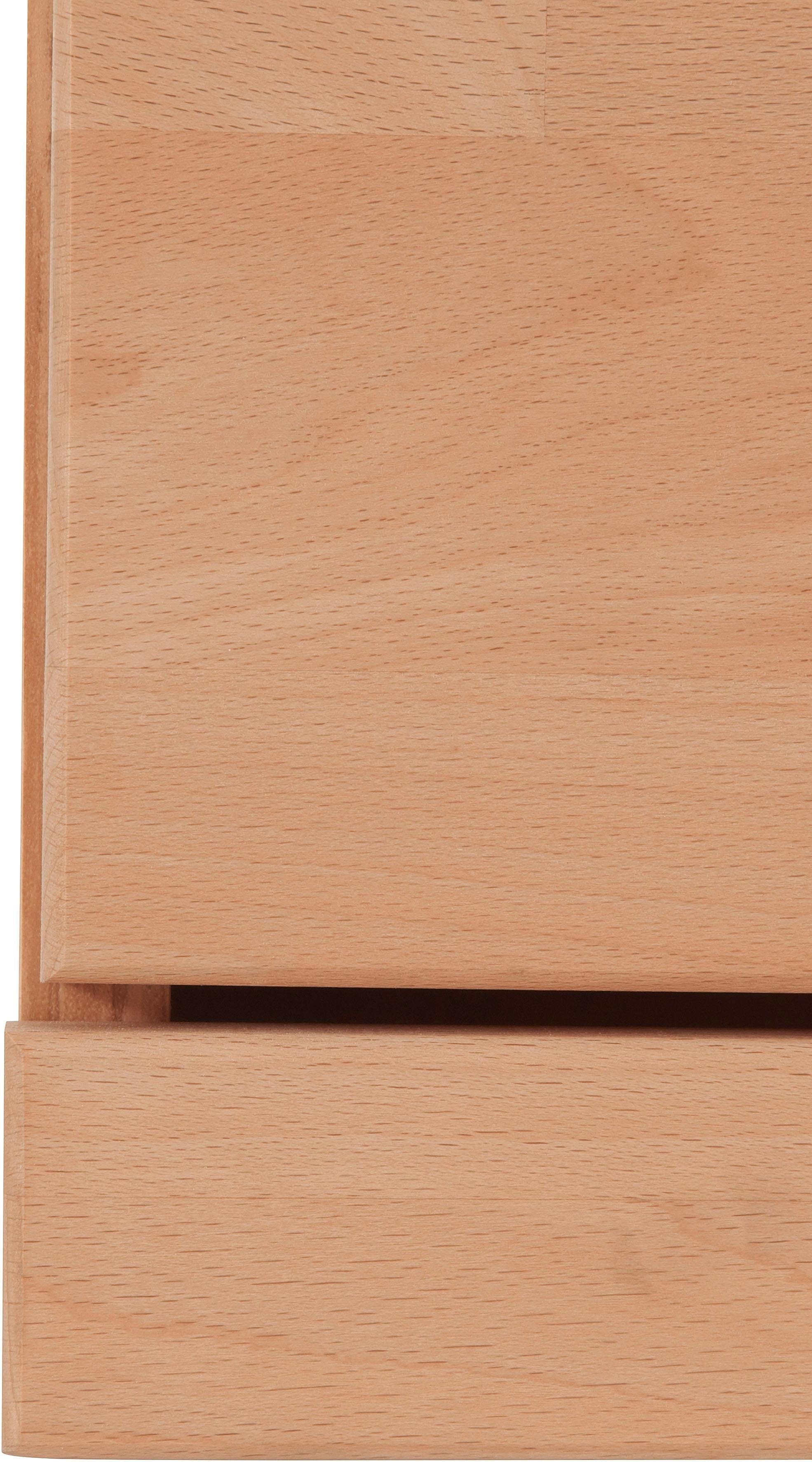 Home affaire Kast Ribe 85cm breed, 35 cm diep, fronten massief hout, 2 deuren met glazen inzet