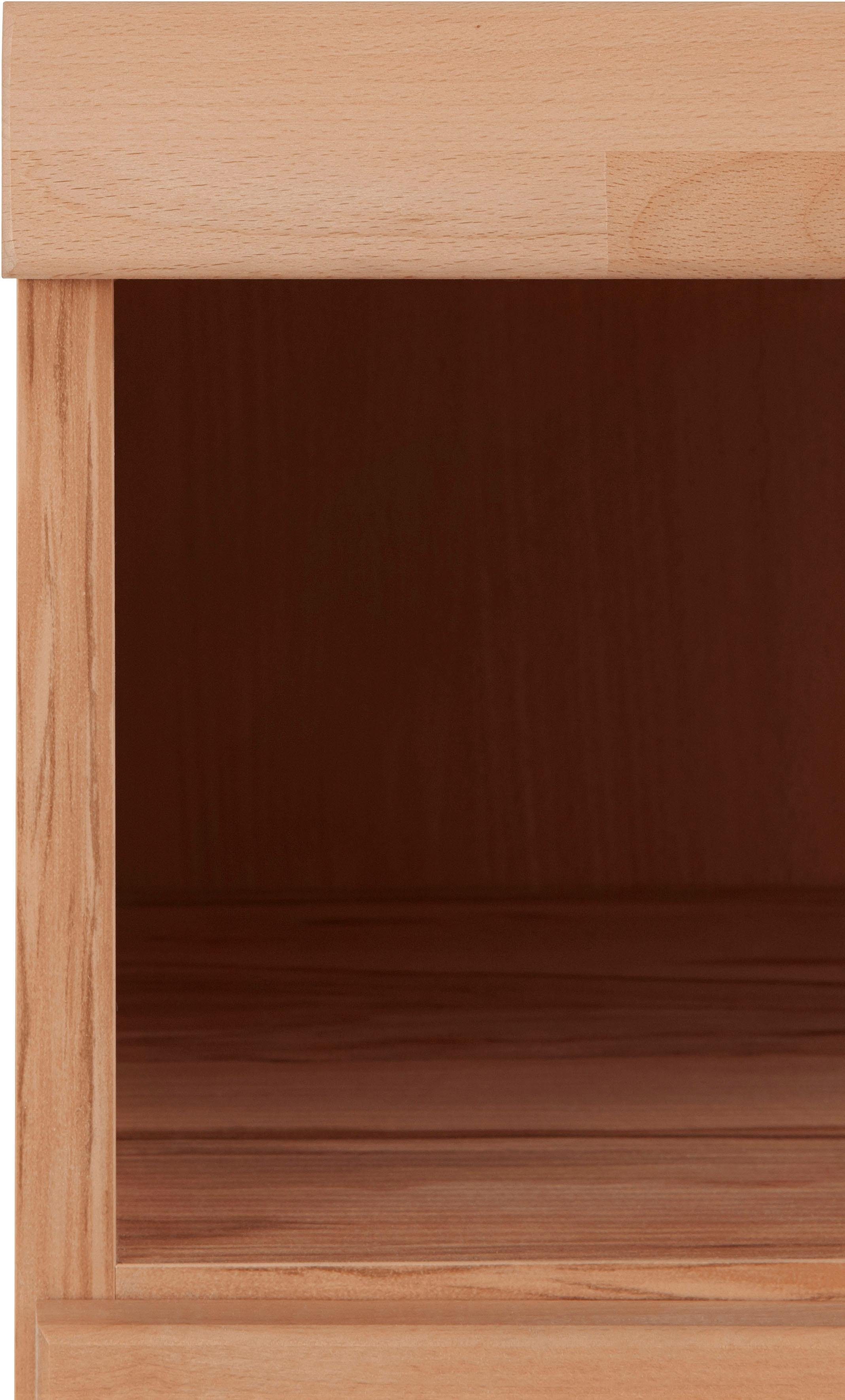 Home affaire Kast Ribe 85cm breed, 35 cm diep, fronten massief hout, 2 deuren met glazen inzet