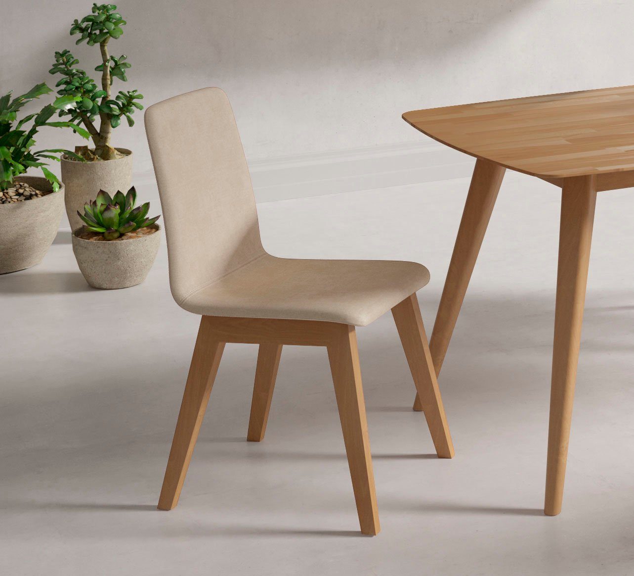 INOSIGN Stoel Sandy met verschillende stoelpootkleuren en kleurvarianten, zithoogte 47 cm (2 stuks)