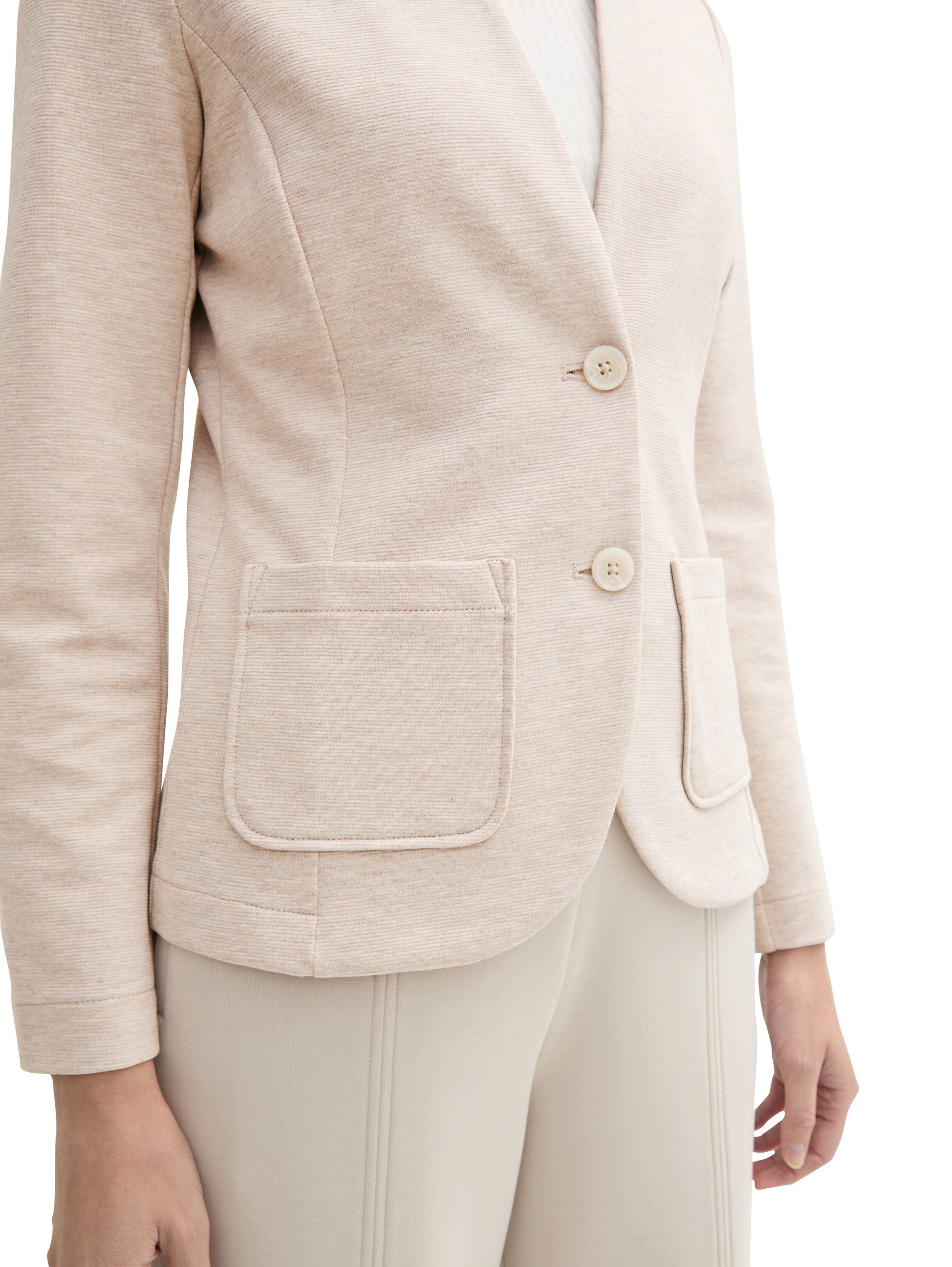 Tom Tailor Sweatblazer Ottoman met opgestikte zakken en structuur