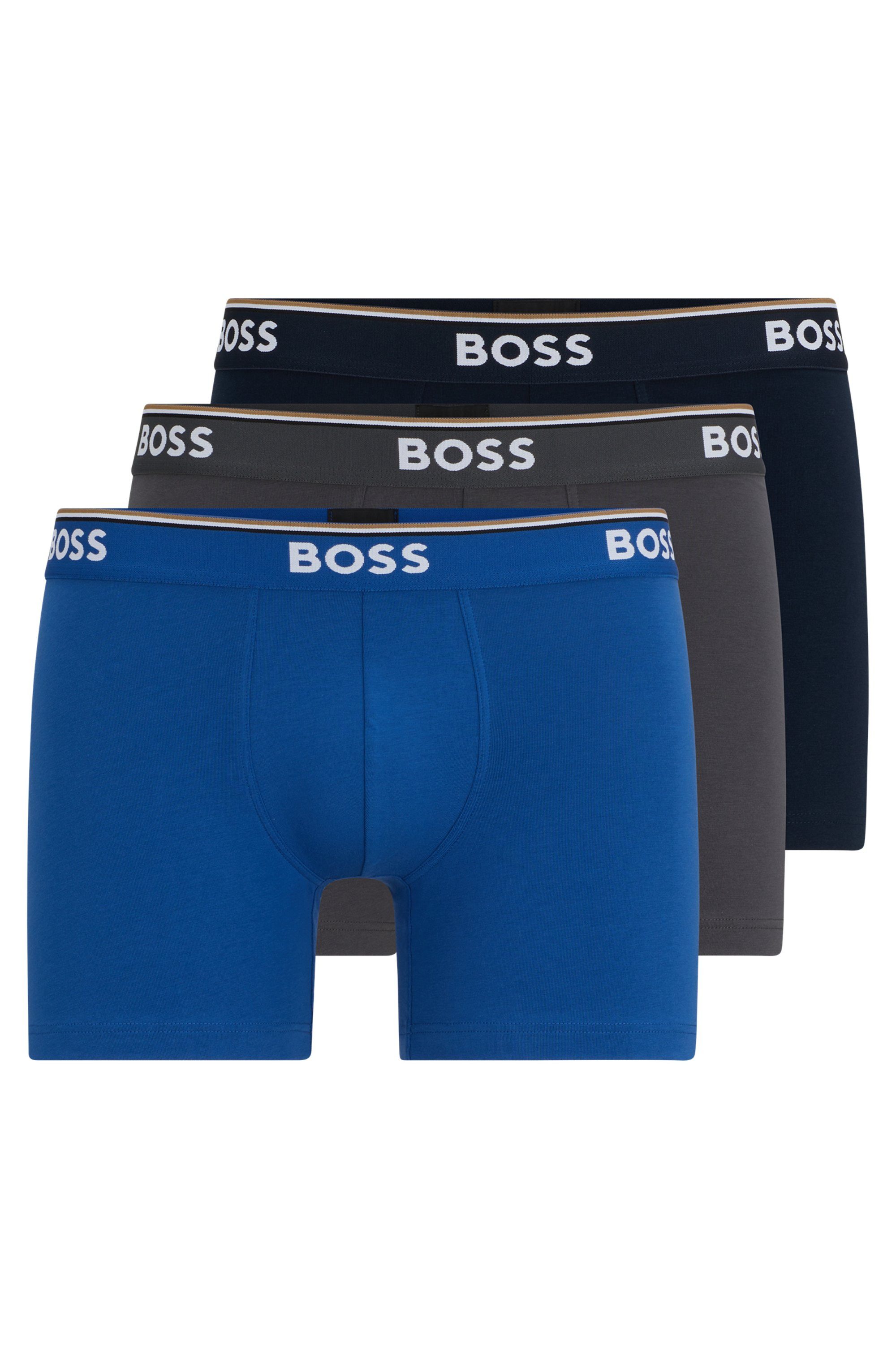 BOSS Lange boxershort BRIEF 3 PACK met in kleur bijpassende weefband (3 stuks)