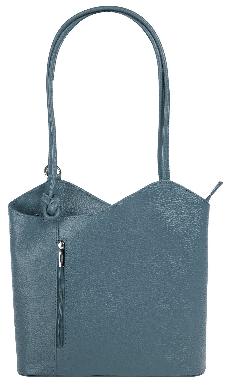 Cluty Rugzak echt leer, made in italy dames rugzakken blauw