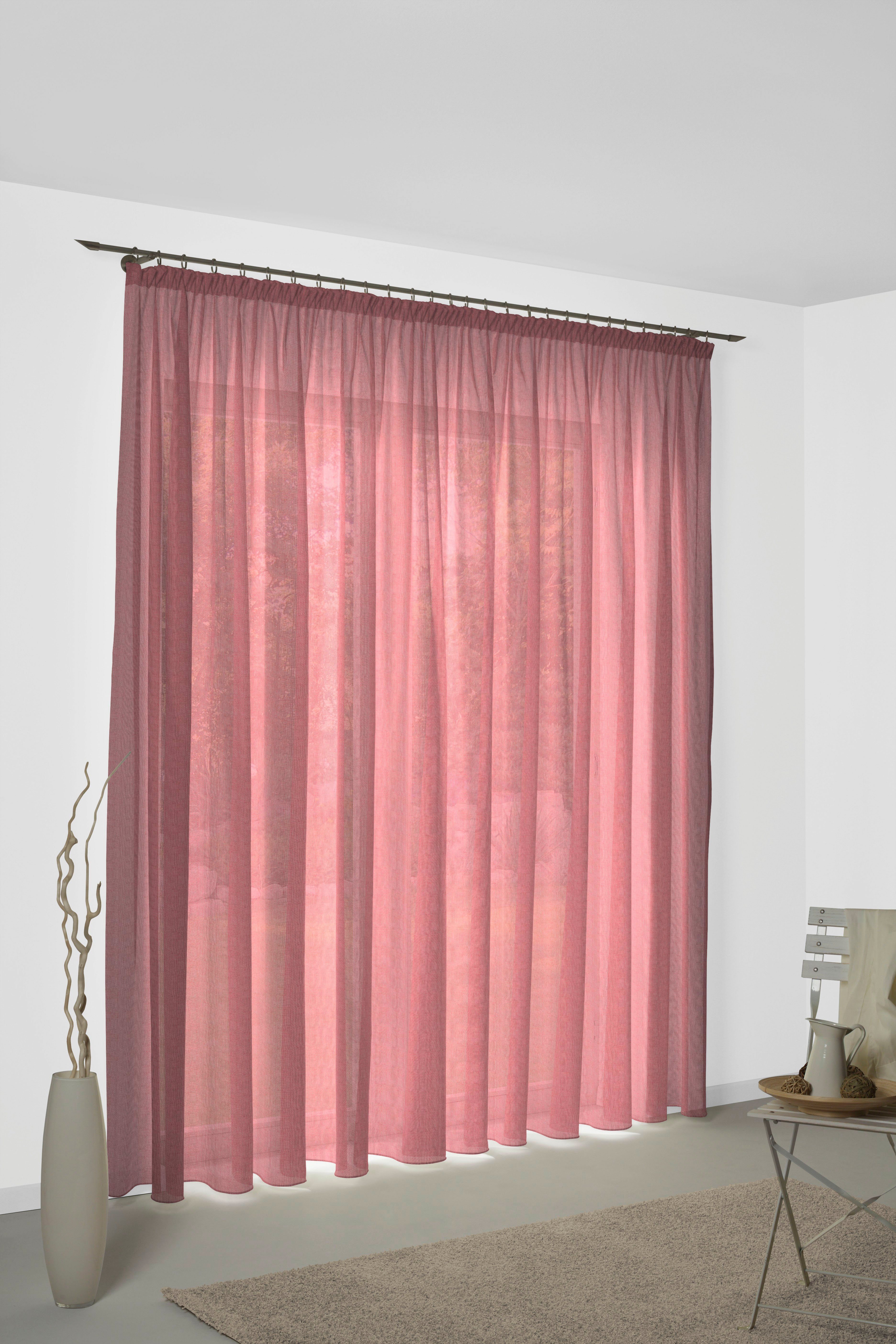 Wirth Gordijn Sunday op maat (1 stuk) kant & klaar gordijnen maat 142 cm x 295 cm rood