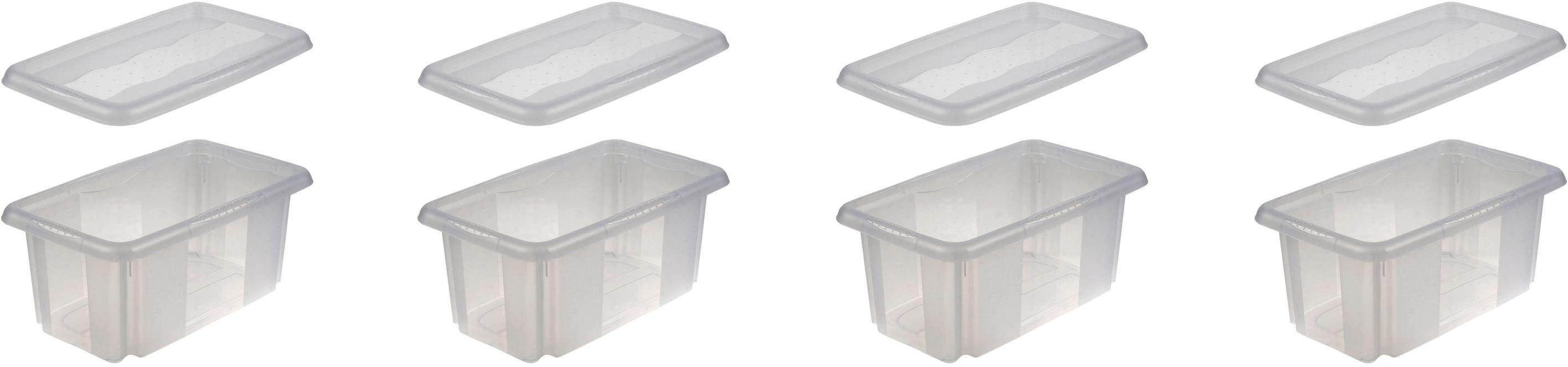 keeeper Organizer Emil Opbergbox, 7 L, met deksel, hoogwaardige kunststof (set, 4-delig)