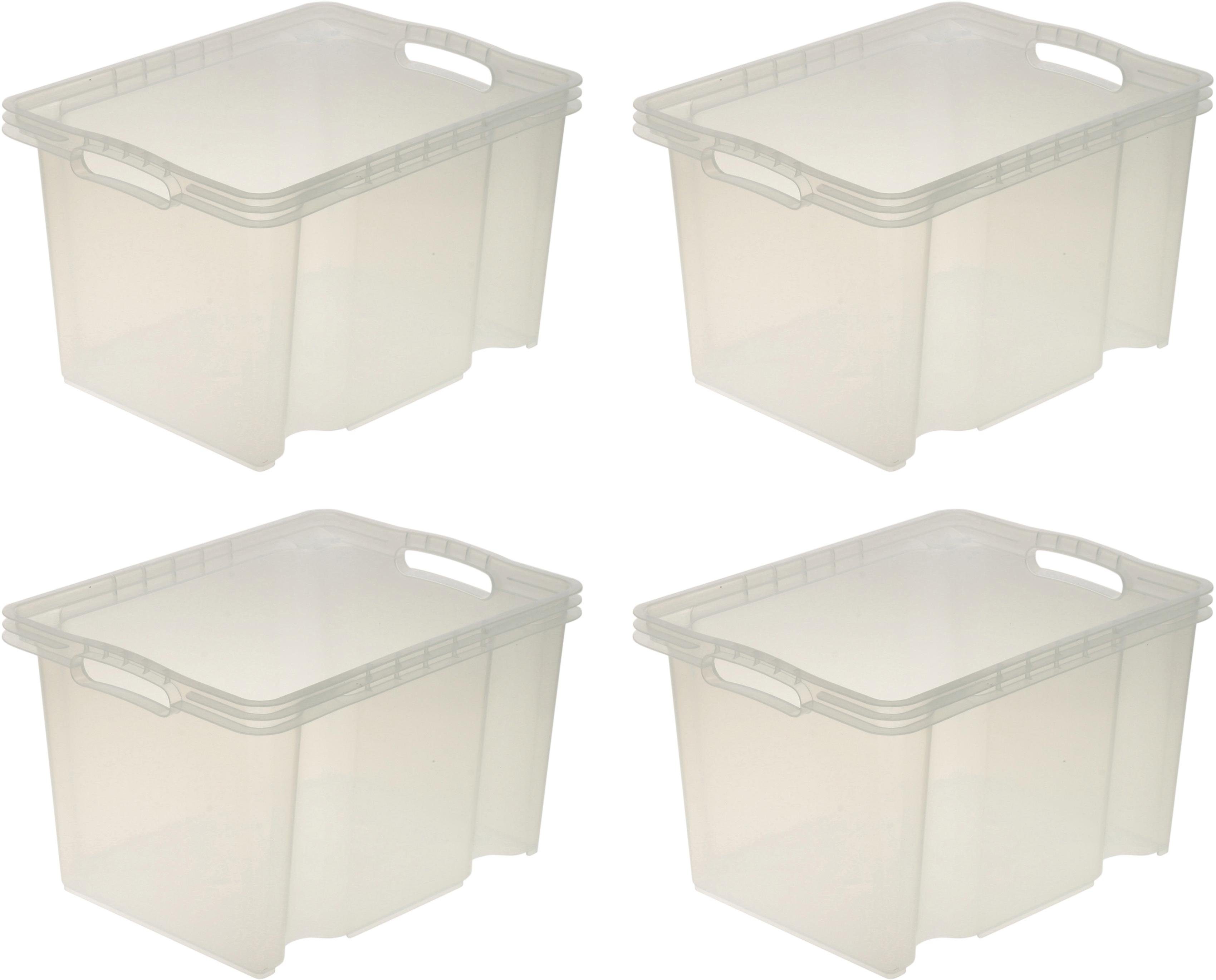 keeeper transparante multibox mt. M, 35 x 27 x 21 cm, 13,5 liter, set van 4, franz