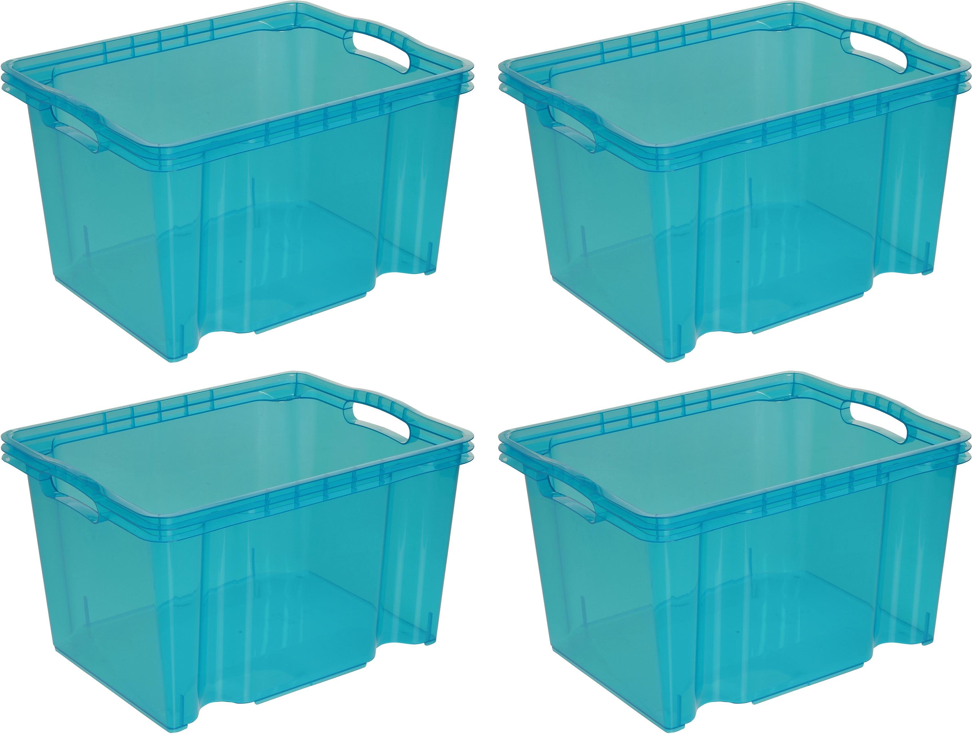 keeeper transparante multibox mt. M, 35 x 27 x 21 cm, 13,5 liter, set van 4, franz