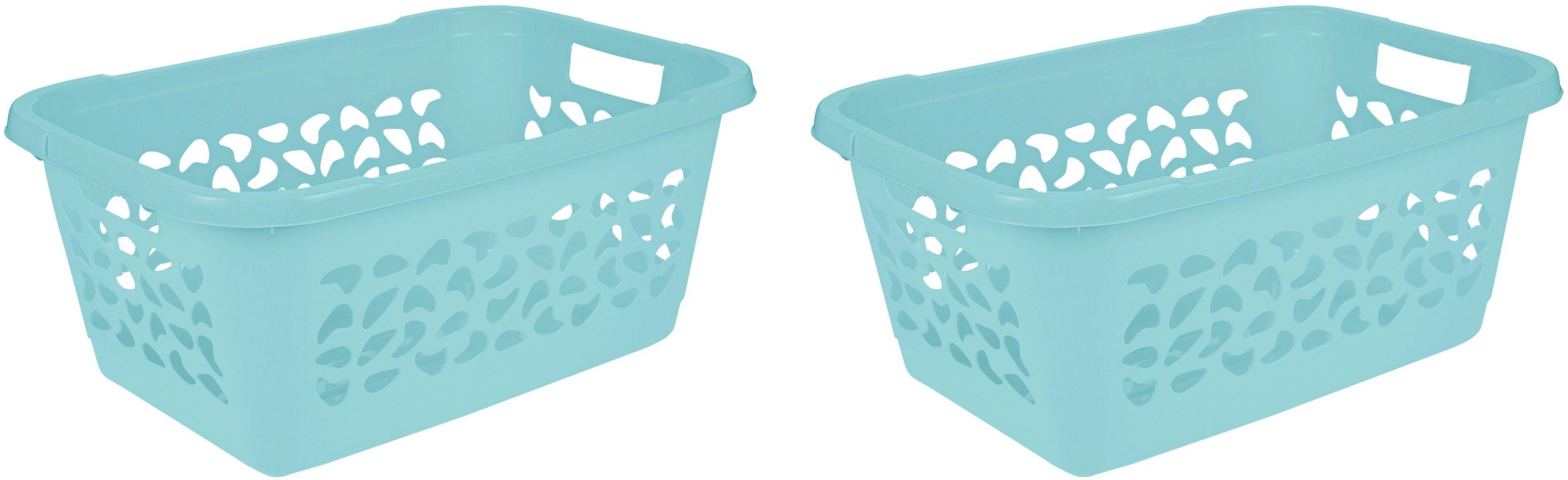 keeeper Wasmand Jost 52 l, hoogwaardige kunststof (set, 2 stuks) wasmanden blauw