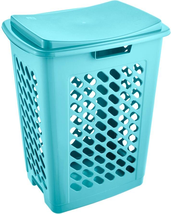 keeeper Wasbox Piet 60 l, met opklapbare deksel, luchtdoorlatend (1 stuk) wasmanden blauw