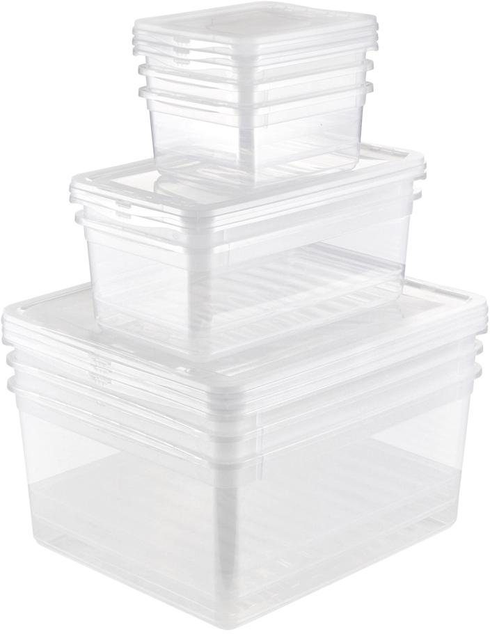 keeeper Opbergbox Bea met air control-systeem, 3x1,7 l, 2x5,6 l, 3x18 l (set, 8 stuks)