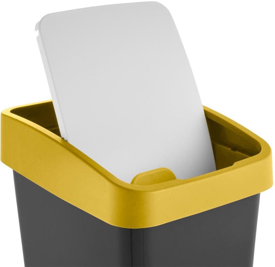 keeeper Vuilnisemmer Magne, afvalcontainer met flip-deksel, 40 x 30 x 61,5 cm (2-delig)