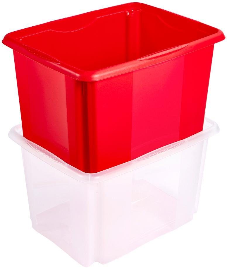 keeeper Stapelbox Emil 30 l, met deksel, hoogwaardige kunststof (set, 2 stuks)