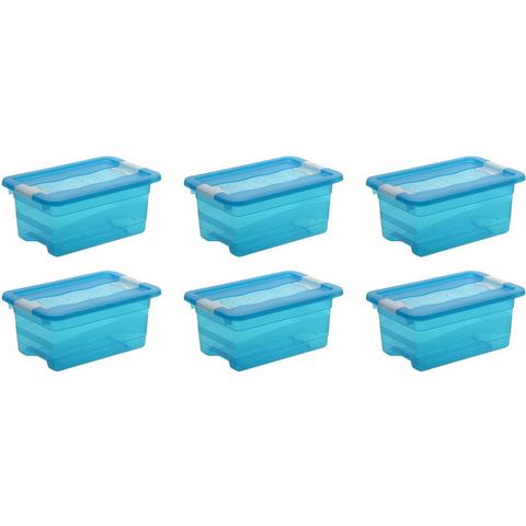 keeeper opbergbox met deksel, 29,5 x 19,5 x 12,5 cm, 4 liter, set van 6, cornelia