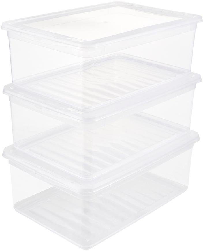 keeeper clearbox met ventilatiefunctie, 39 x 26,5 x 14 cm, 11 liter, set van 3, bea