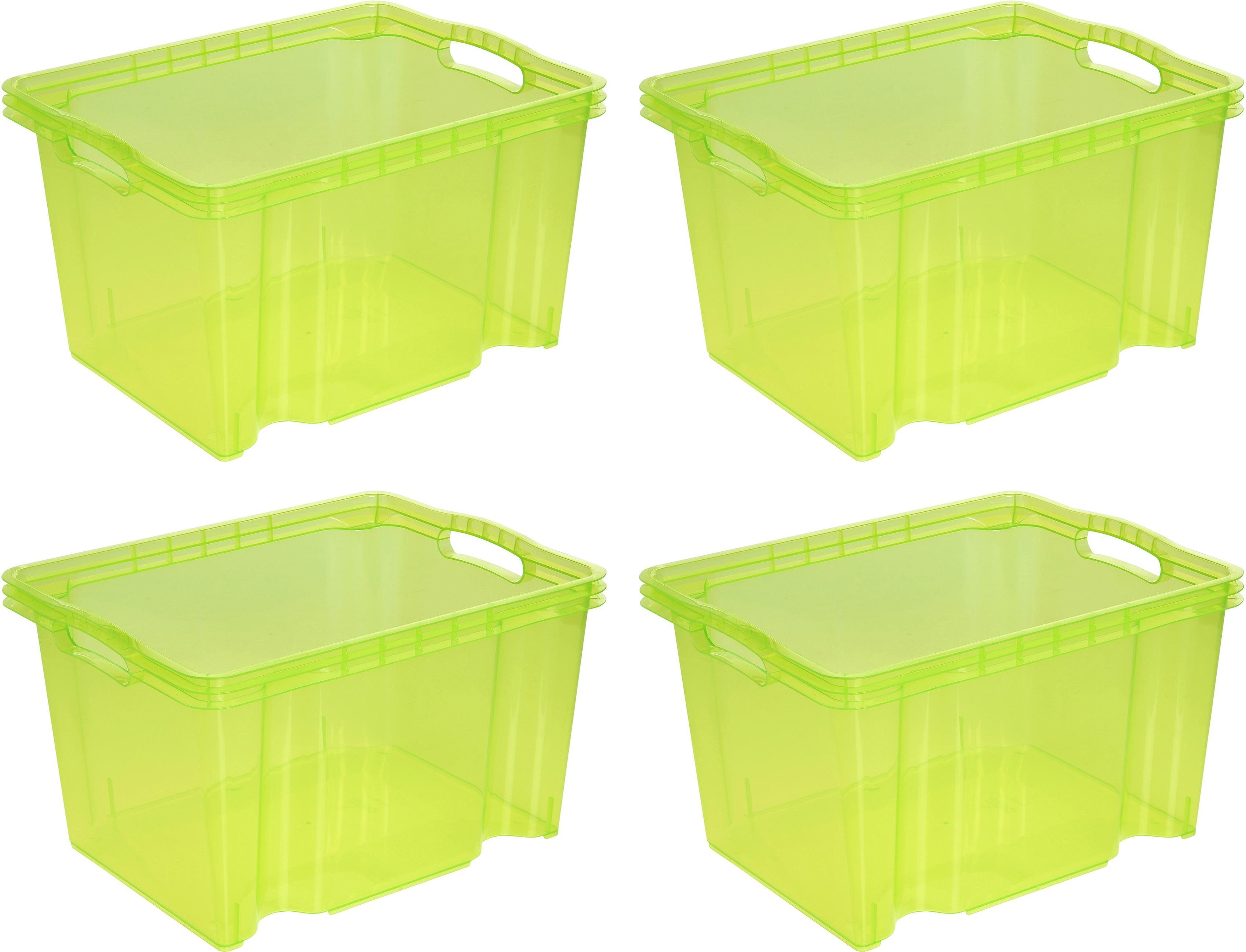 keeeper transparante multibox mt. M, 35 x 27 x 21 cm, 13,5 liter, set van 4, franz