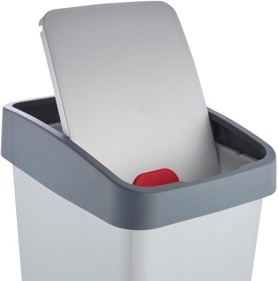 keeeper Vuilnisemmer Magne, afvalcontainer met flip-deksel, 40 x 30 x 61,5 cm (2-delig)