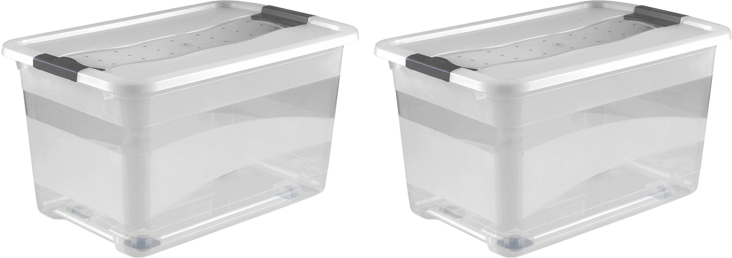 keeeper Organizer Konrad Opbergbox, 33 L, met wieltjes, deksel, grendelslot (set, 2-delig)