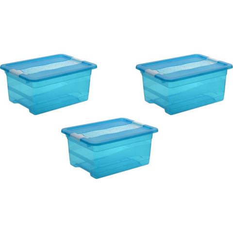 keeeper opbergbox met deksel, 39,5 x 29,5 x 17,5 cm, 12 liter, set van 3, cornelia