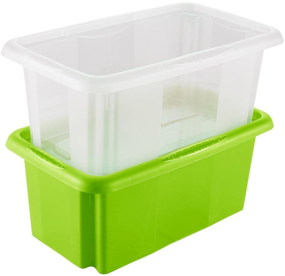 keeeper Organizer Emil Opbergbox, 7 L, met deksel, hoogwaardige kunststof (set, 4-delig)