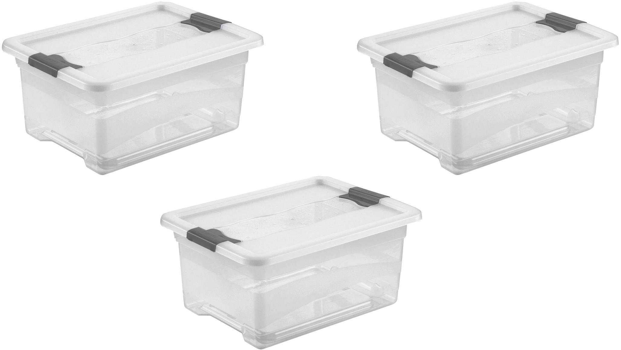 keeeper opbergbox met deksel, 39,5 x 29,5 x 17,5 cm, 12 liter, set van 3, cornelia