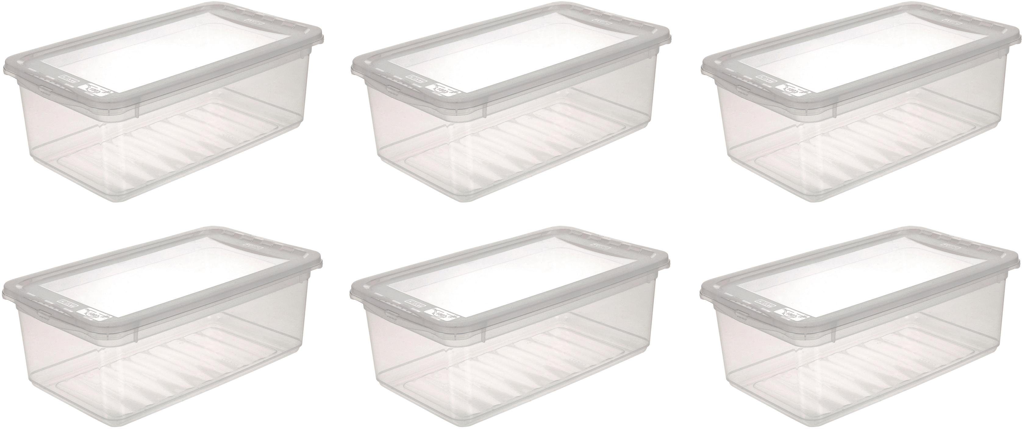 keeeper clearbox met ventilatiefunctie, 33 x 19,5 x 12 cm, 5,6 liter, set van 6, bea