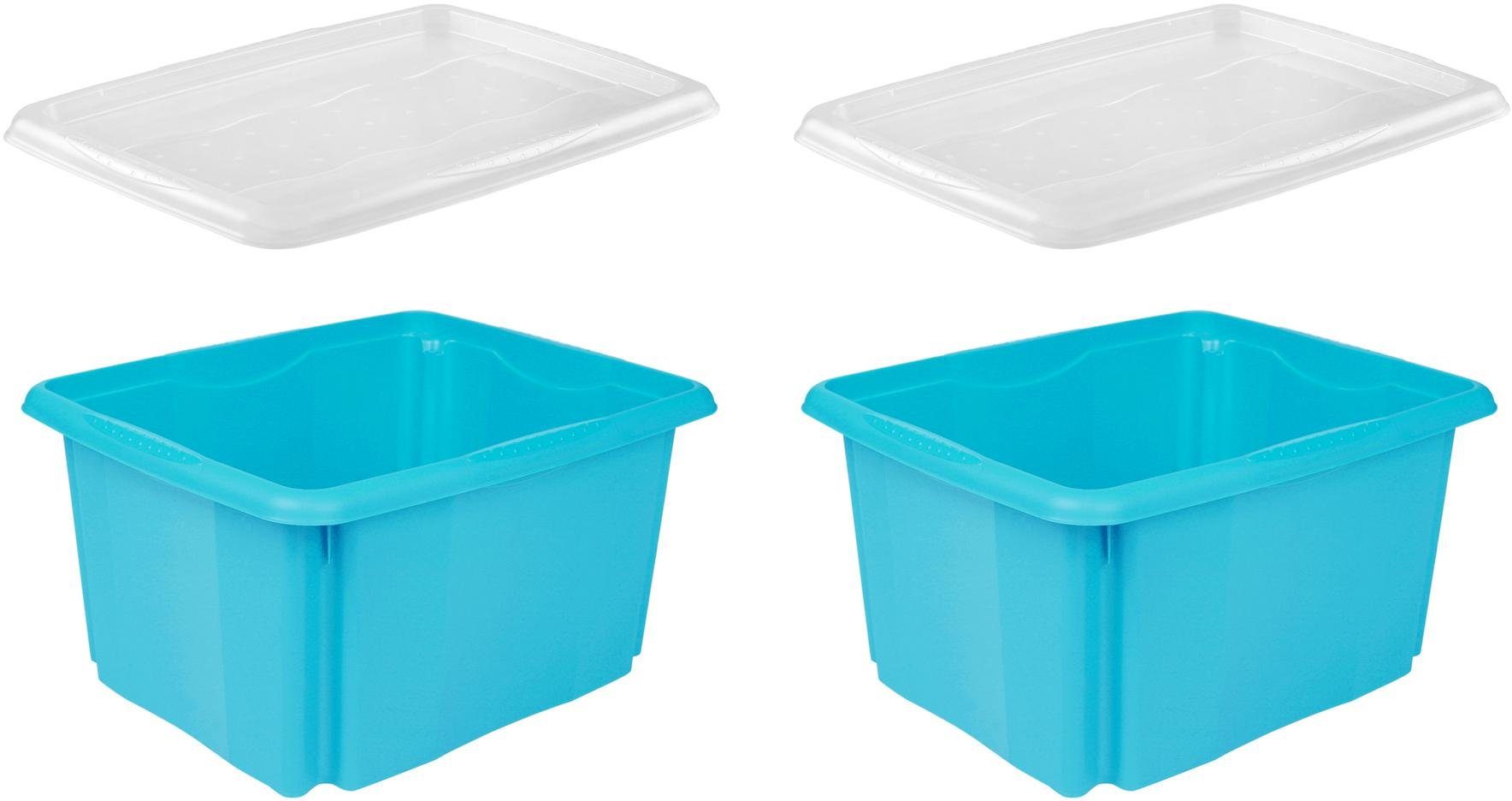 keeeper Organizer Emil Opbergbox, 24 L, met deksel, hoogwaardige kunststof (set, 2-delig)